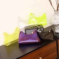 Nouvel Arrivage Sac à Main Portable pour Femme en PVC Transparent Imperméable Motif Bonbons, Idéal Plage et Été, Recyclable