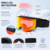 HUBO HB-30 PC Lunettes de ski polarisées photochromiques UV400 anti-buée magnétiques interchangeables pour snowboard et moto, personnalisables OEM