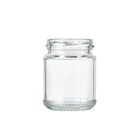 Usine en gros pas cher multifonctionnel rond Transparent large bouche 140ml bocal en verre récipient de stockage des aliments en verre avec couvercle
