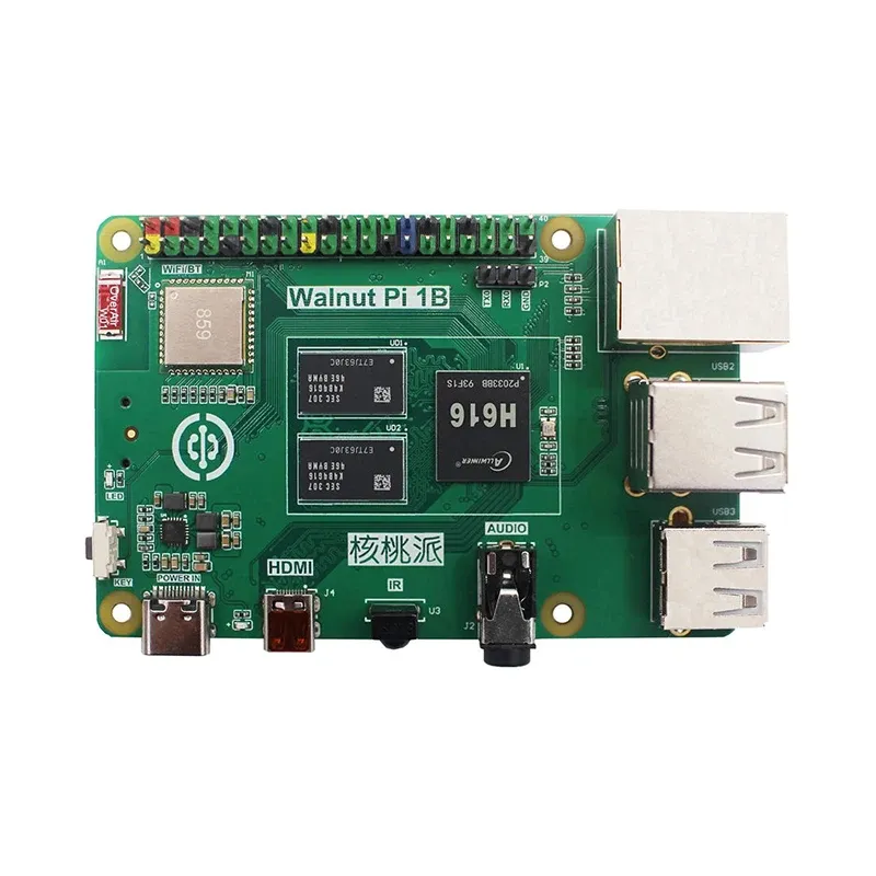 Walnut Pi 1B Allwinner H616 WiFi Bluetooth 1GB RAM DDR3 4K Video Linux Development Board Python Programming Mini PC SBC