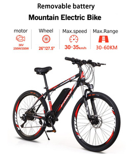 Vélo de montagne électrique <span class=keywords><strong>Evic</strong></span> 350W 36V 10Ah avec batterie au lithium, cadre en alliage d'aluminium, 35 km/h, moteur sans balais de 26 pouces, certifié CE - Product Image 2