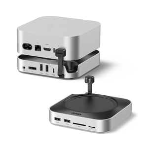 Hub <span class=keywords><strong>UGREEN</strong></span> c Dock et Support DP pour Macmini M4 avec Boîtier SSD <span class=keywords><strong>M</strong></span>.<span class=keywords><strong>2</strong></span> NVMe, DP 4K144Hz, USB A/C 10G, SD/TF, Audio - Product Image 1