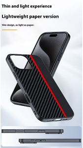 Custodia Ultra Sottile Antiurto Impermeabile in PU e Fibra di Carbonio per <span class=keywords><strong>iPhone</strong></span> 16 Pro Series - Product Image 5
