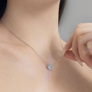 Dylam Delicate Classic Design 925 Sterling Silver 18K Gold Plated Link <b>Chain</b> Oval 8A Crushed <b>Iced</b> Cut Zirconia Pendant Necklace - Product Image 4