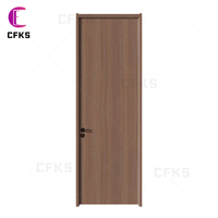 Porte intérieure plate en MDF pour villa, placage bois personnalisé, couleur au choix, résidence de luxe