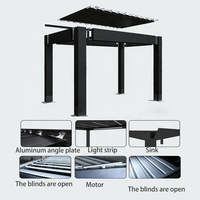 Pergola à toit en aluminium ANCSEM, très vendue, avec pièces en PVC, 3x3M, protection solaire, pergola pour balcon, ombrage, traitée sous pression