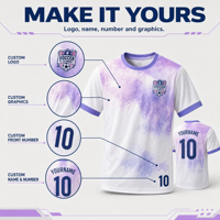 Ensemble de maillots de football personnalisés pour enfants, sublimation, rose et blanc, dégradé à pincel, respirant, extensible dans quatre directions, séchage rapide