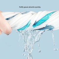 Custom Size Class 6 Layer Cotton Gauze Baby Bath Towel Blanket Soft Highly Absorbent Quick Dry Skin-Friendly 110*110cm 0-6 Years