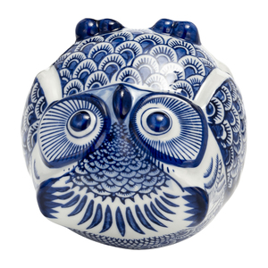 Statuetta in Ceramica a Forma di Gufo, Scultura Tradizionale in Gres Decorativa per Casa, Ufficio, Bagno - Product Image 5