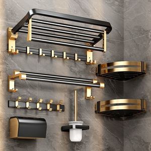 Moderno Estante de Almacenamiento de Aluminio <span class=keywords><strong>para</strong></span> <span class=keywords><strong>Baño</strong></span>, Montado en la Pared, con Barras Ajustables <span class=keywords><strong>para</strong></span> Toallas, Ecológico y Duradero, <span class=keywords><strong>para</strong></span> Apartamentos, Hoteles y Uso en Esquinas - Product Image 1