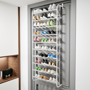 Organiseurs de chaussures suspendus au-dessus de la porte, étagère à chaussures en métal maillé pour l'entrée et le couloir - Product Image 1
