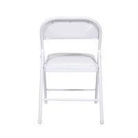 Chaise pliante de mariage blanche de style moderne pour l'extérieur avec revêtement en cuir et mousse pour la salle à manger et la cuisine