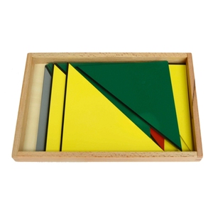 Jouet éducatif en bois Montessori, <span class=keywords><strong>triangles</strong></span> constructifs, pentagone rectangulaire, ensemble d'appariement - Product Image 4