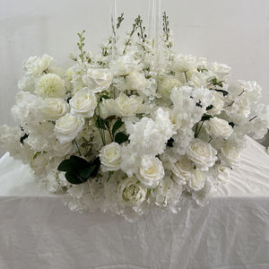 Arreglos Florales Elegantes de Rosas Blancas Altas GreenLife para Decoración de Centro de Mesa con Portavelas - Product Image 2