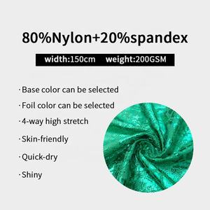 قماش بولي أميد سباندكس مطاطي رباعي الاتجاهات بتأثير هولوغرام لامع ومعدني لملابس الشاطئ وملابس السباحة - Product Image 4