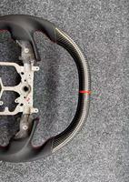 Volant de direction en fibre de carbone de qualité supérieure à 3 branches pour Tacoma Tundra 4Runner - Double forme en D, dessus et dessous plats