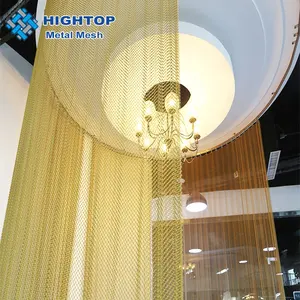 Fashion hotel home decoration metal aluminium chain mesh for ceiling