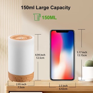 เครื่องกระจายกลิ่นน้ำมันหอมระเหยแบบอัลตราโซนิก เครื่องเพิ่มความชื้นในอากาศแบบเย็น ใช้พลังงานจาก USB ดีไซน์ลายแตก พร้อมไฟ LED 7 สี - Product Image 5