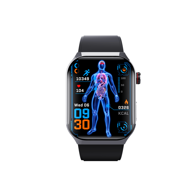 Men Women Smartwatch 2.04" AMOLED Screen IP68 Waterproof Temperature Monitor Sports Health Call Answer Silica Gel Strap