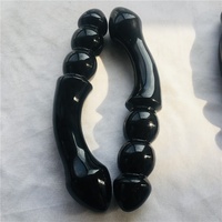 Gode en cristal naturel obsidienne noire Quartz Plaisir Pierre de guérison Baguette de massage en cristal