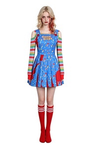 Disfraz <span class=keywords><strong>de</strong></span> <span class=keywords><strong>Chucky</strong></span> para Mujer - Disfraz <span class=keywords><strong>de</strong></span> Halloween <span class=keywords><strong>de</strong></span> la Película <span class=keywords><strong>de</strong></span> Terror Child's Play con Mangas a Rayas - Product Image 2