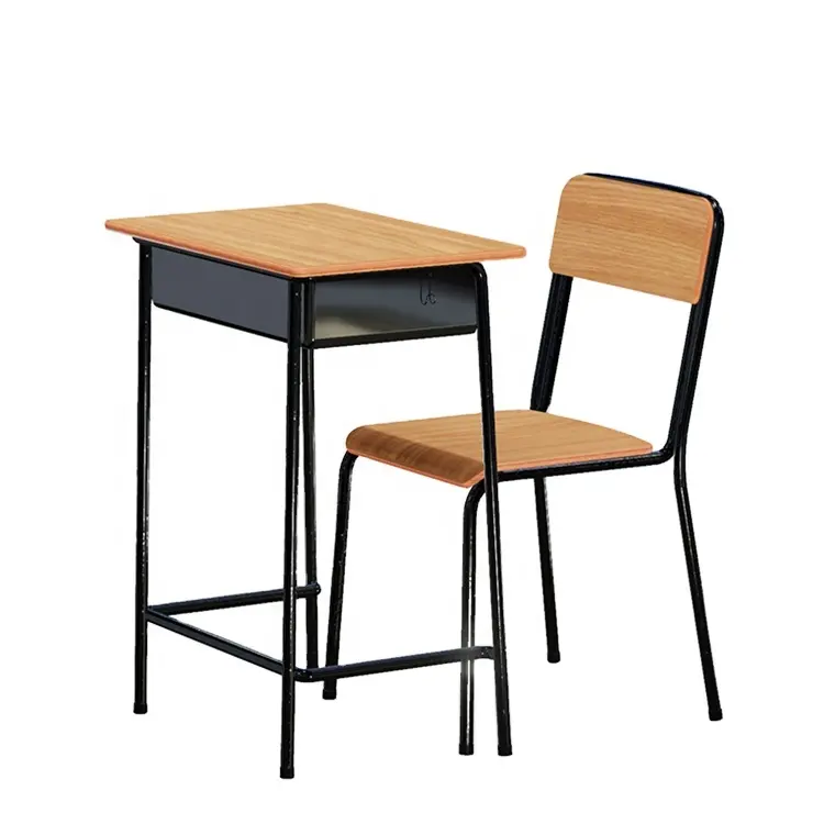 Einzelne Grundschule Möbel Student Schreibtisch und Stuhl Klassen zimmer Metall Schule Schreibtisch und Stuhl Set