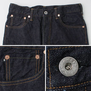 Custom Logo Straight Selvedge Denim <b>Jeans</b> Vintage <b>Button</b> <b>Fly</b> Front Closure Japanese Raw Denim <b>Jeans</b> Slim Fit Men <b>Jeans</b> Trousers - Product Image 4