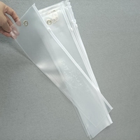 Sac de présentation en PVC transparent imperméable avec fermeture éclair pour perruques et extensions capillaires, avec logo personnalisé, emballage de luxe avec cintre