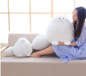 박제 동물 봉제 고양이 박제 동물 귀여운 부드러운 봉제 고양이 동물 흰색 박제 고양이 - Product Image 6