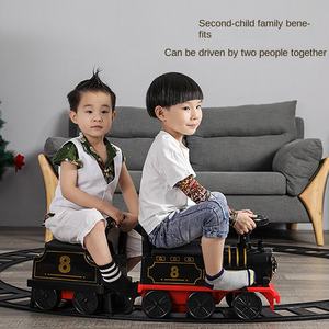 Dubbelzijdig Plastic Elektrische Trein-En Speelgoedauto-Puzzel Op Batterijen Rijspeelgoed Voor <span class=keywords><strong>2</strong></span>-4 Jaar Oude Peuters Groot Formaat - Product Image 2