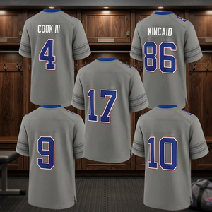 Venta al por Mayor de Nuevas Camisetas de Fútbol Americano Buffalo para Hombre, 17 Allen, 4 Cook, 10 Shakir, 86 Kincaid, 0 Coleman, Transpirables, 300g, Edición Limitada - Product Image 3