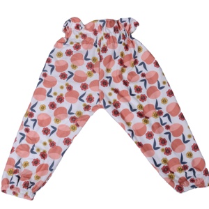 Wholesale Red Leopard Print Knitted Waterproof Breathable Long Leg <b>Kid</b> Pants Ruffle Hem <b>Flared</b> Baby Girl Bell Pant - Product Image 3