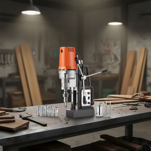Perceuse magnétique 1550W, mandrin de 2 pouces, capacité de 2900 LBS, professionnelle, avec 11 forets annulaires HSS - Product Image 2