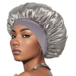 Bonnet de nuit en satin pour femme, large élastique, doux, anti-frisottis, protection pour cheveux bouclés, ajustable, chapeau de beauté - Product Image 4