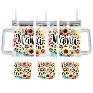 Regalos para el Día de la Madre, Superventas, Vaso Térmico de Metal de 40 oz con Estampado de Mamá, Taza de Viaje Portátil para Campamento - Product Image 1