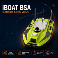 IBoat BSA 6kg USV de relevé ultra-portable 980mm 7m/s 10h BDS RTK ±8mm Sondeur intégré 300m Sonar à ondes millimétriques pour relevé transversal de rivière
