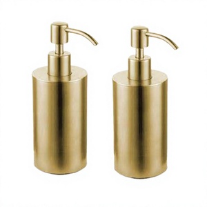 Set Of 2 Stainless Steel Liquid Soap Dispenser Round Shape Soap Customized Size Dispenser For <b>Bathroom</b> <b>Accessories</b> - Product Image 1