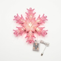 LED Warmweiße Plastik-Spiegel-Schneeflocken-Hängelampe USB-Betrieben 3 Stück Schneeflocken-Ornament 30CM Guangdong Weihnachtsdekoration
