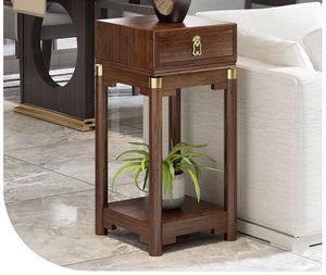 Nouvelle table d'appoint carrée chinoise, table d'angle de canapé, <span class=keywords><strong>meuble</strong></span> <span class=keywords><strong>TV</strong></span>, <span class=keywords><strong>meuble</strong></span> de rangement <span class=keywords><strong>haut</strong></span> pour plantes - Design moderne, écologique, fait main - Product Image 2