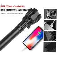 Lampe torche LED haute puissance XHP160, rechargeable par USB, puissante, pour la randonnée, la chasse, le camping, lampe torche tactique
