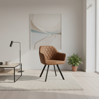 Chaise de salle à manger élégante et stylée de conception européenne, fauteuil moderne décontracté avec structure métallique, dossier en tissu velours, empilable, convient pour