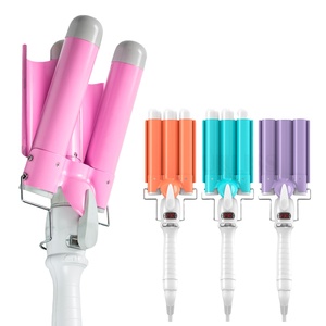 Máy Uốn Tóc Ceramic 3 Thùng Có Màn Hình LCD/LED, Máy Uốn Tóc Chuyên Nghiệp Điện Áp Kép - Product Image 1