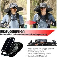 Chapeau ventilateur solaire à chargement solaire, vente chaude, été, adulte, grande surface, protection solaire, ventilateur portable, chapeau de visière à chargement USB