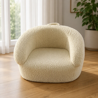 Mini-canapé rond moderne pour tout-petits avec dossier en polaire et chaise en mousse pour salon, pour enfants de 1 an et plus, siège individuel