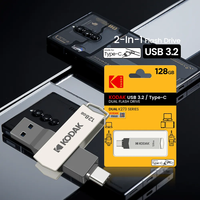KODAK 2 en 1 OTG Pen Drive Metal Usb3.2 Flash Drive 2 en 1 Memory Stick USB a tipo USB- C USB 3,2 Pendrive K273
