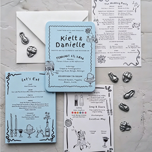 Kit de Invitaciones de Boda Digitales Personalizadas de Primera Calidad con Sobres, Tarjetas RSVP, Tarjetas de Programación y Envío Rápido de Muestras de Diseño - Product Image 6