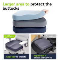 Coussin de siège ergonomique en mousse à mémoire de forme recommandé par les médecins pour chaise de bureau et siège de voiture, soulagement des douleurs au coccyx et de la sciatique