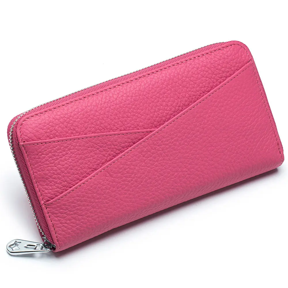 Wholesale Women Candy Color Wallet Ladies' Long Purse Double Zip Phone Wallets Smart Wallet