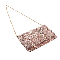 Sac à main de créateur à perles rose bling complet pour dames chaînes sacs à main pochette de soirée sac à main