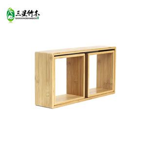 Bamboo wall-mounted storage rack, decorative wall organizer, <b>TV</b> wall mount, household wholesale. - Product Image 2